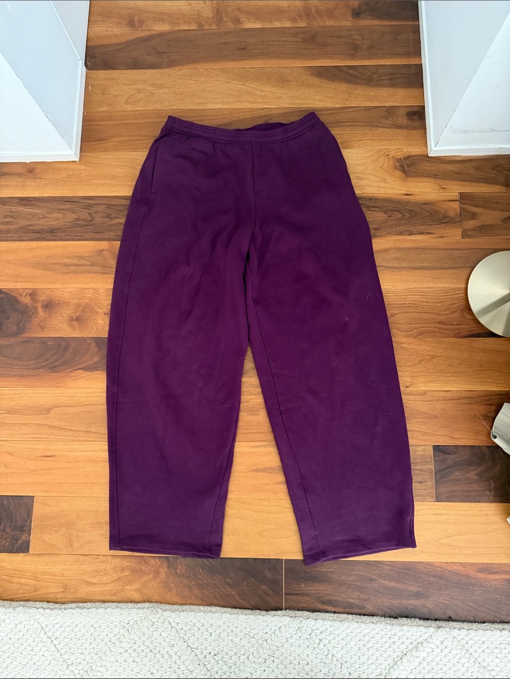 Garage Ultra Fleece Barrel Leg Sweatpants in Wild Berry Maroon - Picture 5 of 6